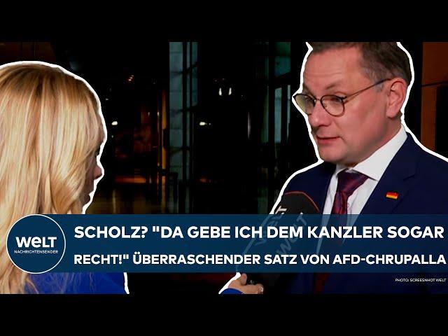 AMPEL-AUS: Olaf Scholz? "Da gebe ich dem Kanzler sogar recht!" Überraschender Satz von AfD-Chrupalla