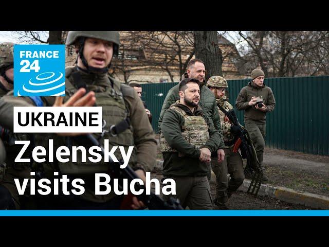 President Zelensky visits Bucha, denounces killings as 'genocide' • FRANCE 24 English