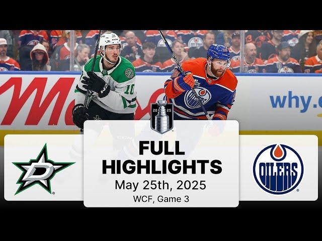 NHL Highlights | Stars vs. Oilers | Gm 3 | May 25, 2025