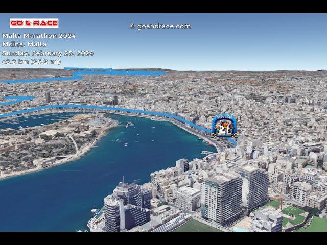 Malta Marathon 2024: fly over the marathon 3D course map!