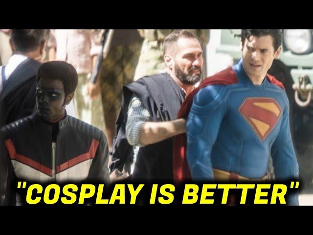 SUPERMAN Costume Revealed In Leaked Set Photos & People HATE IT! "Cosplay Man"