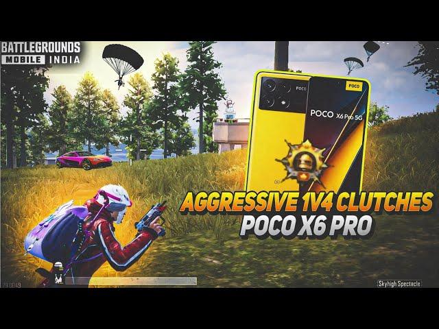 1V4 AGGRESSIVE SQUAD WIPE - POCO X6 PRO DIMENSITY 8300 ULTRA ( SMOOTH + 90 FPS GAMEPLAY)PUBG/BGMI