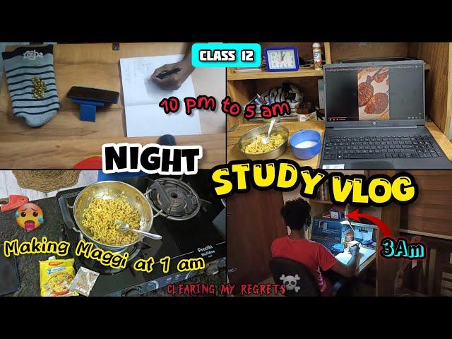 Night study vlog  | Christmas exam preparation  | 10pm to 5am  | plenty of errors‍️#nightstudy