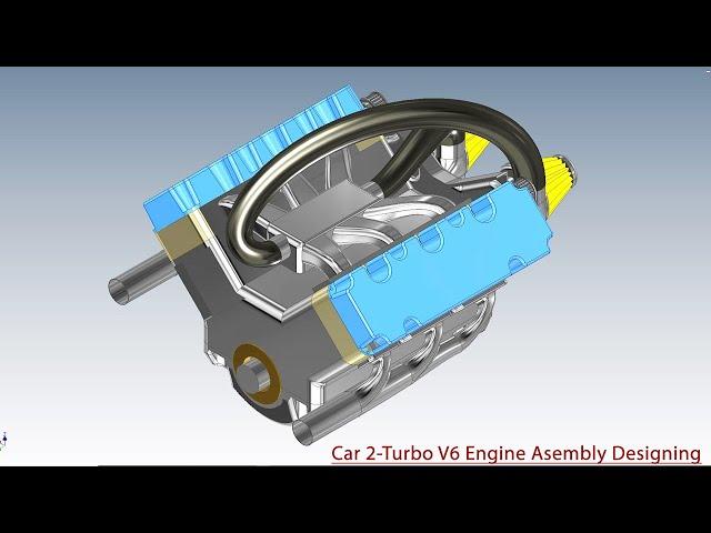 Autodesk Inventor Tutorial || Car Engine (2Turbo V6) Advanced Assembly Designing (Volume-1)