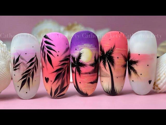 Beach Nail Art|Sunset Nail Art| Palm tree Nail Art| Summer Nail Art|Sea Nail Art|Madam Glam