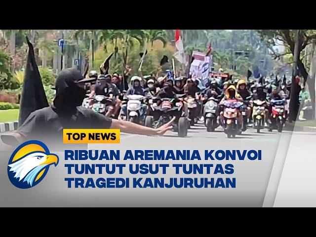 Ribuan Aremania Konvoi Tuntut Usut Tuntas Tragedi Kanjuruhan