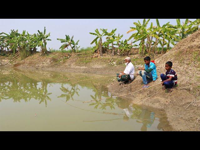 Fishing Video | Hook Fishing | Three Professional Angler Hunting Fish in Village Natural Lake