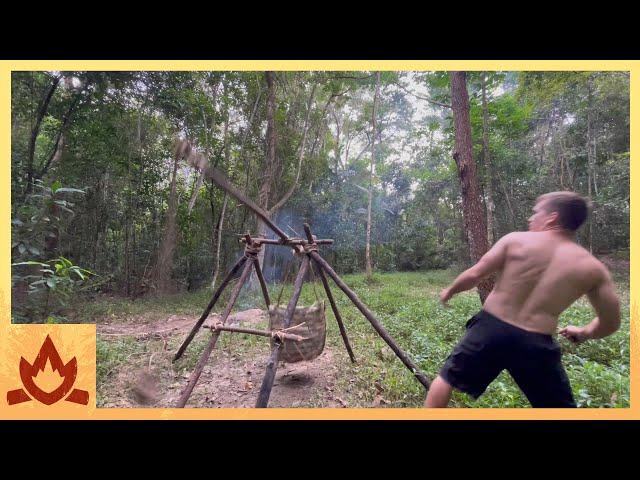 Primitive Technology: Rock-Throwing Catapult (Trebuchet)