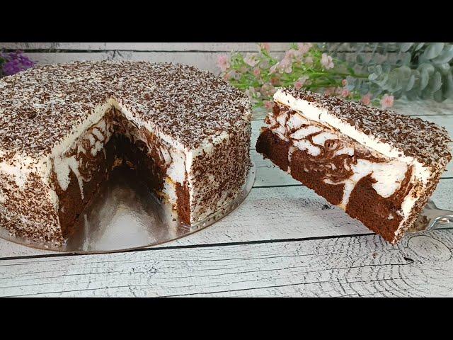 An unforgettable delicious cake "AIRY" ! Meringue-chocolate cake! Budget and fast!