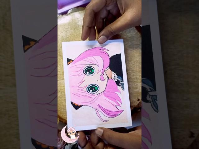 Anime painting Anya painting | Satisfying art #painting #art #satisfying #shorts #moonmoon