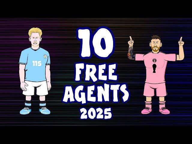 10 FREE AGENTS 2025️ (Football Transfers feat Ronaldo Salah KDB Messi & more)