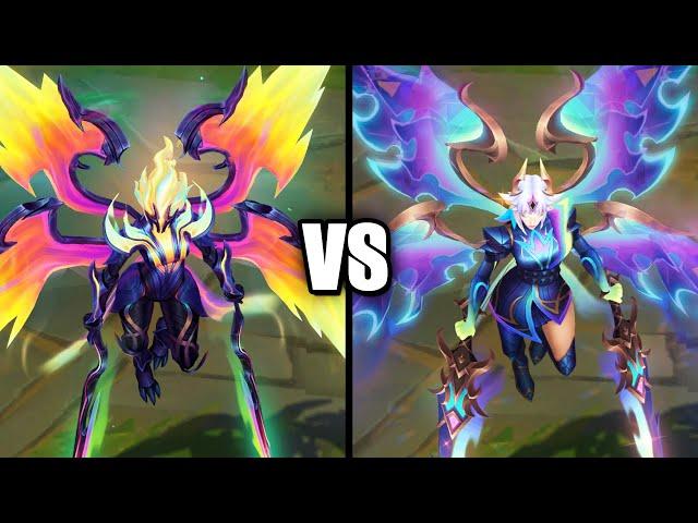 Empyrean Kayle vs Prestige Empyrean Kayle Skins Comparison (League of Legends)