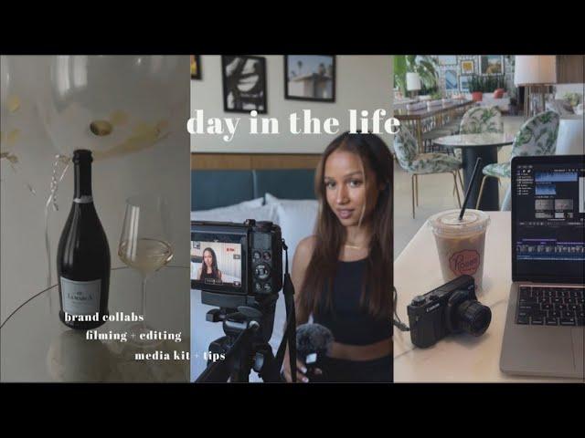 day in the life as a full-time content creator | hitting 100k, filming + editing, collabs, media kit