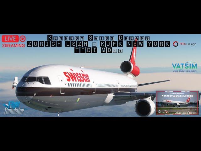 ️ TFDi MD-11 0.24.0-alpha @ Kennedy & Swiss Dreams ️ Zurich LSZH - KJFK New York | MD11 | VATSIM