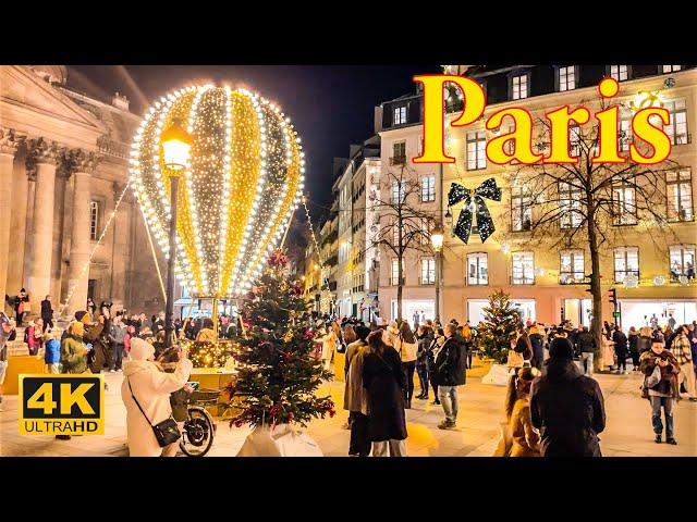 Paris, France - Christmas In Paris  - December 2022 4K-HDR | Christmas Lights  | A Walk In Paris