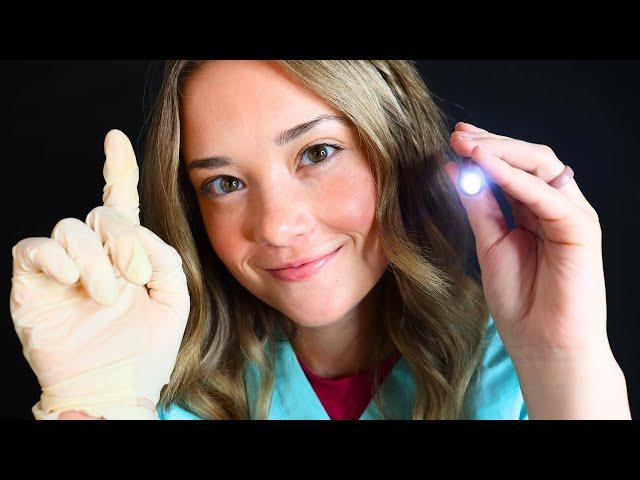 ASMR EYE EXAM DOCTOR ROLEPLAY! Latex Gloves, Binaural Whispering