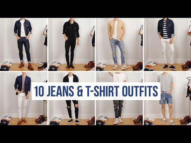 10 Easy Ways to Style Jeans with T-Shirts | Men’s Fashion | Casual Outfit Ideas