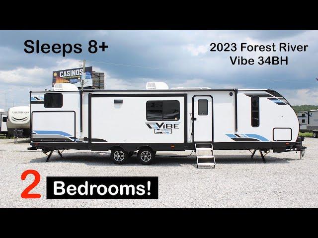 Crazy Long 2 Bedroom Travel Trailer! 2023 Forest River Vibe 34BH