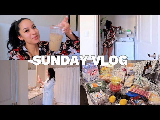 SUNDAY VLOG: Cleaning, Grocery Haul, Drugstore Hair Routine | Marie Jay