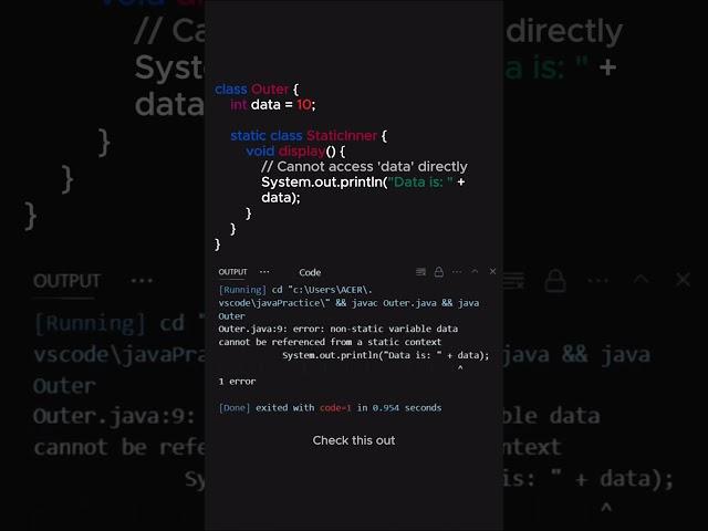 Static Inner class #study #abstractmethod #programming #objectorientedprogramming #coding #education