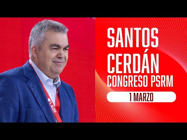 Santos Cerdán inaugura en Congreso del PSRM-PSOE