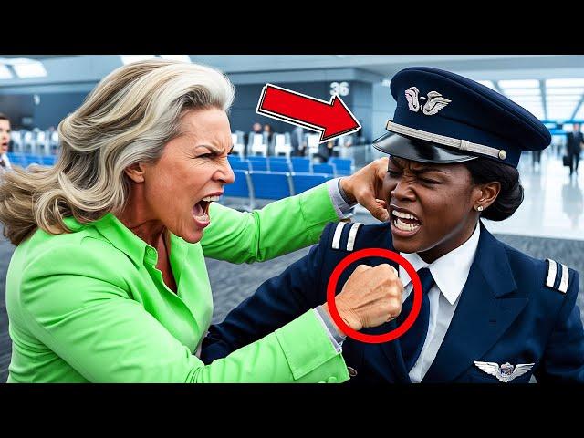 Racist Woman Attacks Black Pilot, What Happens Next Changes Everything. True Story