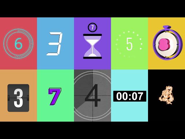MORE FREE countdown animations on a green screen 4K