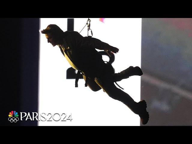 Tom Cruise captivates with roof stunt at Closing Ceremony | Paris Olympics | NBC Sports