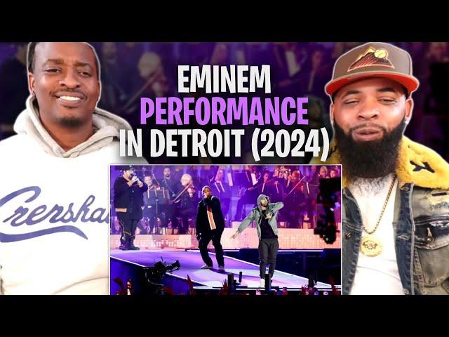 Eminem performs "Houdini" "Welcome 2 Detroit" "Sing For The Moment" & "Not Afraid" in Detroit REACT