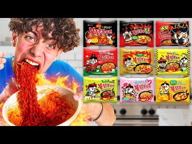 I Tried All the SPICY Noodles flavors.... 