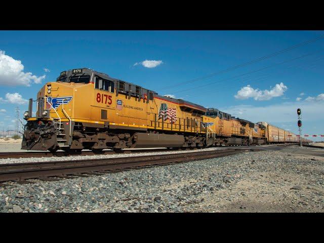 High Speed Union Pacific Trains across the Sunset Route in California