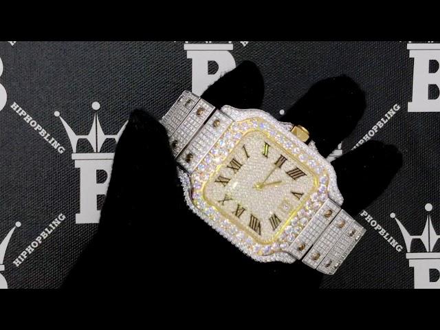 Hip Hop Diamond Watch | Simulated Hand Set Stones | Automatic Movement Iced Out Bustdown Wristwear