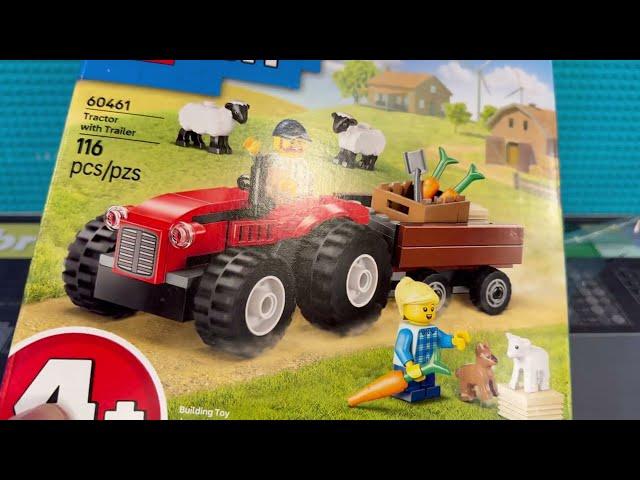 LEGO tractor set #60461  review and comparison to other tractors. Sheep included