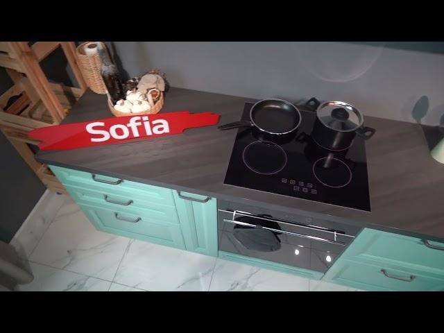 Бирюзовая кухня фабрики Sofia в Краснодаре