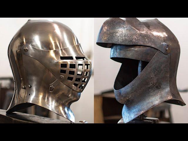 How to make medieval helmet armet. DIY Forging armor