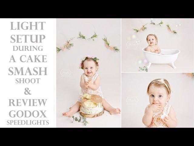 My LIGHT SETUP during a simple cake smash PHOTOSHOOT & Testing GODOX speedlights!