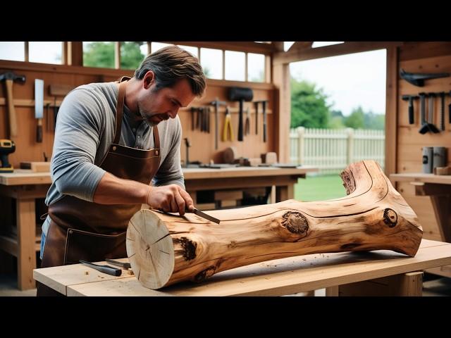 Incredible Woodworking: Crafting a Unique Coffee Table from Discarded Logs