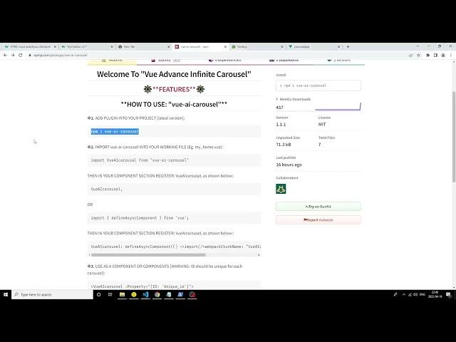 A SIMPLE USE CAROUSEL | VUE-AI-CAROUSEL | VUE-CAROUSEL TUTORIAL