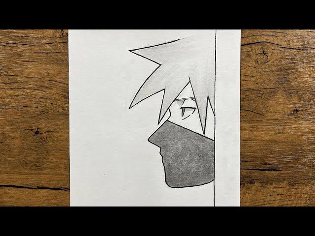 Easy Kakashi drawing for beginners | How to draw Kakashi step-by-step