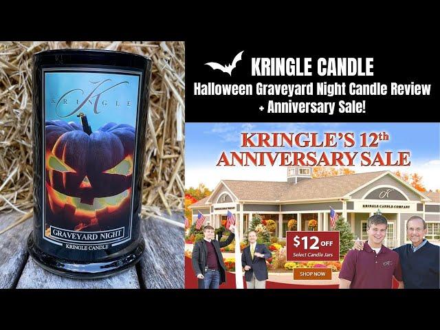 KRINGLE CANDLE Halloween Graveyard Night Candle Review + Anniversary Sale!