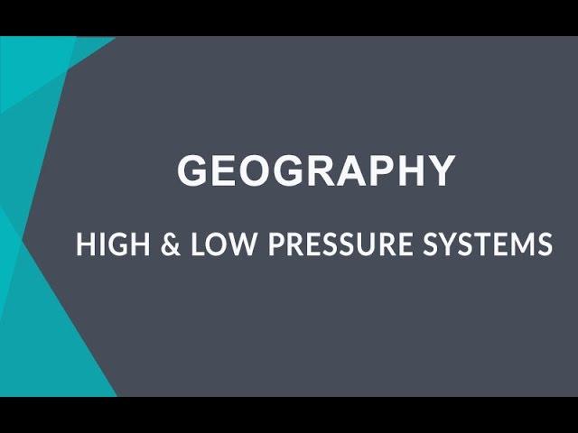 How High and Low Pressure Affects Precipitation