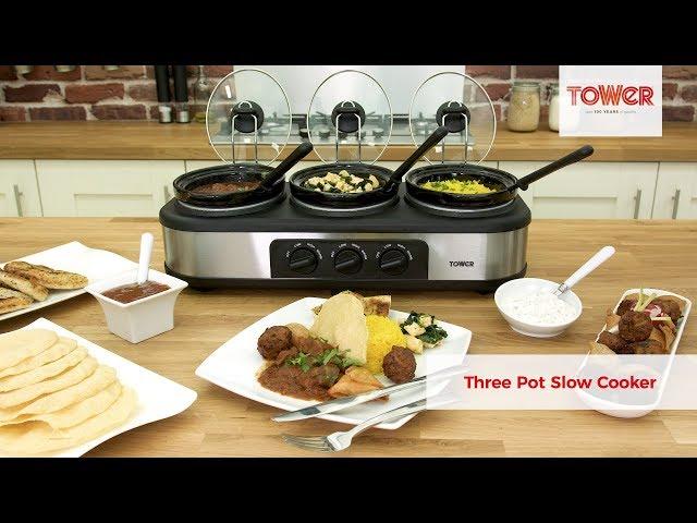 Tower Three Pot Slow Cooker