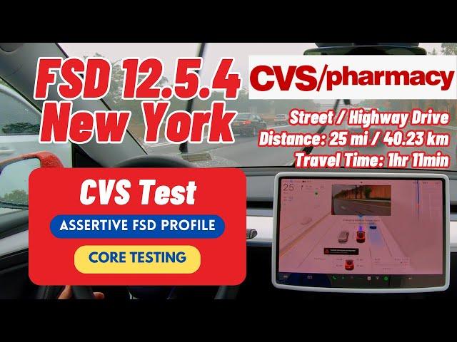 Tesla FSD Supervised v12.5.4 CVS Test | ASSERTIVE FSD Driving Profile