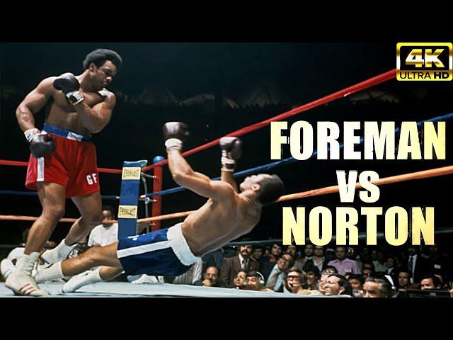 George Foreman vs Ken Norton | BRUTAL KNOCKOUT Legendary Boxing Fight | 4K Ultra HD