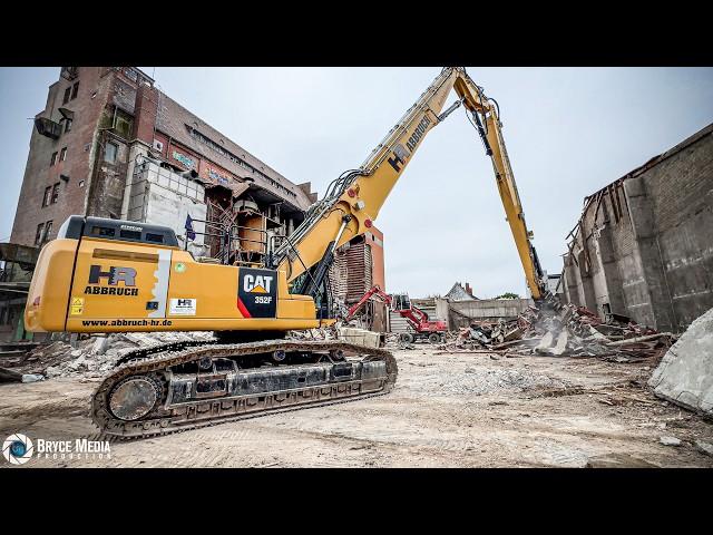 Großer Abriss - BIG demolition - CATERPILLAR Excavator CAT 352F Longfront- backhoe Excavator videos