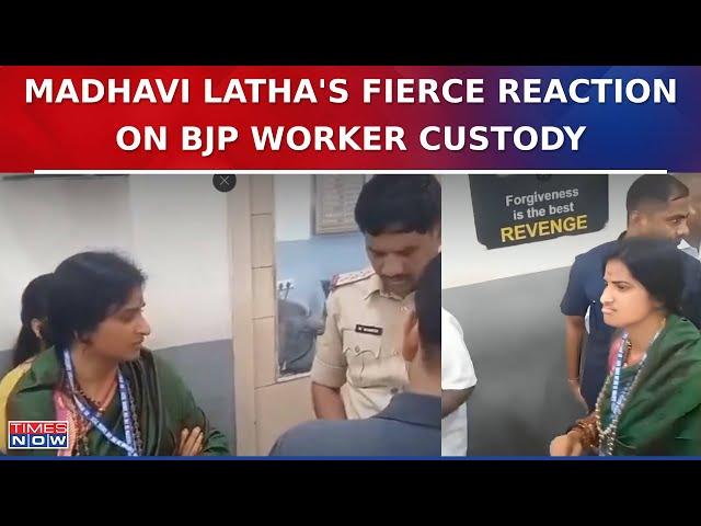 Madhavi Latha Reaches Mangalhat Police Station As BJP Workers Taken Into Custody