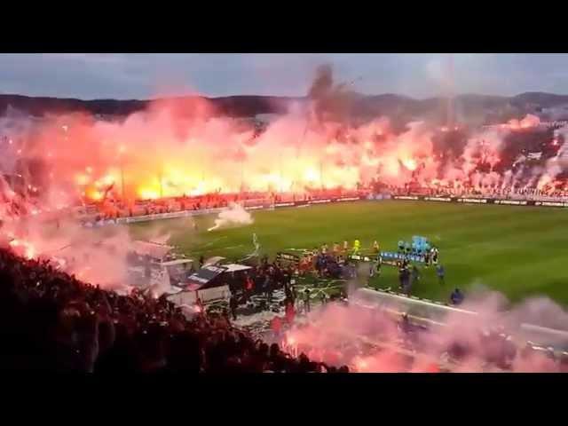 Amazing Pyro Show - Fireworks - PAOK Saloniki vs Olympiakos Piräus 16.04.2014