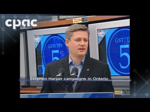 Election campaign flashback: Stephen Harper promises to cut the GST – December 1, 2005