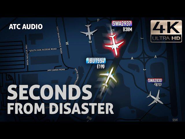 RUNWAY INCURSION in front of rolling airplane at Washington. Southwest Boeing 737. Real ATC Audio