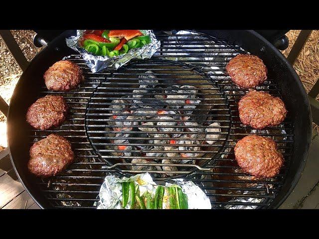 Grilled Southwest Style Cheeseburgers on the Weber Kettle